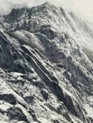 ‡ DAVID WOODFORD pencil and wash on paper - entitled verso 'Glyder Fawr from the Flanks of Y Gribyn,