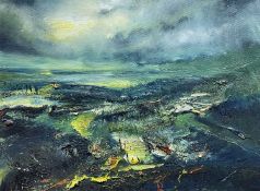 ‡ IWAN GWYN PARRY oil on canvas - entitled verso 'Still Sea and Estuary (N. Anglesey)', signed verso