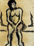 ‡ JOSEF HERMAN OBE RA mixed media with ink wash - seated figureDimensions: 22 x 17cmsProvenance: