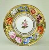 SWANSEA PORCELAIN MARQUIS OF ANGLESEY SERVICE PLATE circa 1815-1817, London decorated, the centre