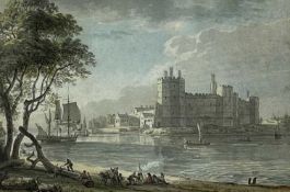 PAUL SANDBY RA watercolour - entitled verso with Thos. Agnew & Sons label 'Caernarvon Castle', dated