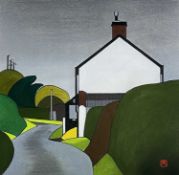 ‡ TOM JONES RCA pastel - entitled verso 'Crowrach Cottages, Abersoch', monogrammedDimensions: 38 x