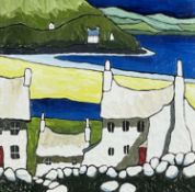‡ PETER MORGAN acrylic on canvas - entitled verso on McAllister Thomas Gallery label 'The Boathouse,