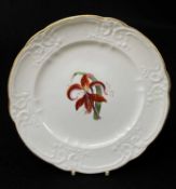 NANTGARW PORCELAIN BOTANICAL PLATE circa 1818-1820, moulded border and centred study of