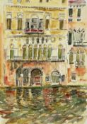 ‡ ARTHUR GIARDELLI watercolour - Venetian palace across canal, monogrammedDimensions: 50 x 35cms