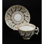 SWANSEA PORCELAIN TEA CUP & SAUCER circa 1815-1817 in the uncommon pattern No.470 with 'S' shaped