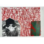 ‡ PAUL PETER PIECH three colour lithograph - homage to poet Walt Whitman (1819-1892) with text