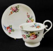 RARE NANTGARW PORCELAIN OVERSIZED CUP & SAUCER circa 1815-1818, bell-shaped and having an elevated