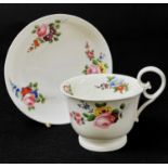 RARE NANTGARW PORCELAIN OVERSIZED CUP & SAUCER circa 1815-1818, bell-shaped and having an elevated