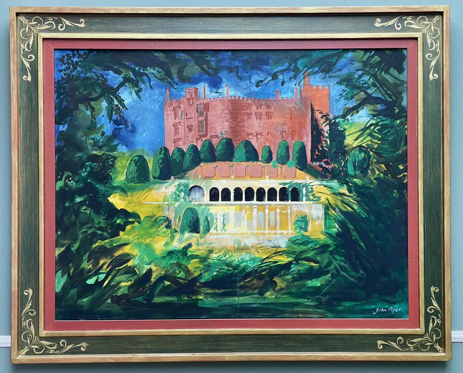 ‡ JOHN PIPER oil on canvas - entitled verso on Marlborough Gallery label (New York) 'Powys Castle, - Image 2 of 2