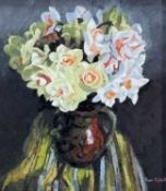BRYN RICHARDS oil on board - still-life of daffodils in a jug, signedDimensions: 49 x