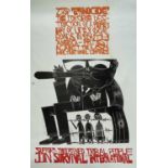 ‡ PAUL PETER PIECH three colour lithograph - promotion of human rights organisation Survival