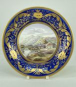 SWANSEA PORCELAIN CABINET CUP STAND circa 1815-1817, centre painted by George Beddow with figure and