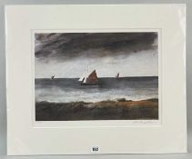 ‡ JOHN KNAPP-FISHER limited edition (73/850) colour print - shoreline with yachts at sea, signed