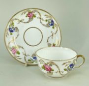 SWANSEA PORCELAIN BREAKFAST CUP & SAUCER circa 1814-1826, decorated with a series of individual