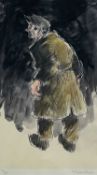 ‡ SIR KYFFIN WILLIAMS RA limited edition (81/150) print - standing farmer, signed fully in