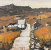 ‡ WILF ROBERTS oil on canvas - Anglesey landscape entitled verso 'Y Garn', signed and dated