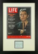 AUTOGRAPH OF WELSH ACTOR RICHARD BURTON (1925-1984) FRAMED TOGETHER WITH AN ORIGINAL COPY OF '