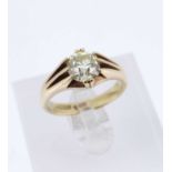 18CT GOLD DIAMOND SOLITAIRE RING, the claw set single stone measuring 1.3-1.5cts approx. (visual