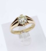 18CT GOLD DIAMOND SOLITAIRE RING, the claw set single stone measuring 1.3-1.5cts approx. (visual