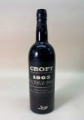 VINTAGE PORT CROFT 1963 1 x 75clProvenance:private collection Caerphilly, consigned via our