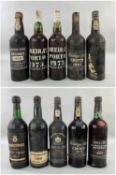 TEN BOTTLES OF VINTAGE PORT comprising Krohn's 1958, Cockburn's 1960, Croft's 1963, Martinez 1963,