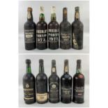 TEN BOTTLES OF VINTAGE PORT comprising Krohn's 1958, Cockburn's 1960, Croft's 1963, Martinez 1963,