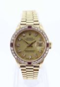 LADIES' 18CT GOLD ROLEX 'OYSTER PERPETUAL DATEJUST' AUTOMATIC BRACELET WATCH, ref. 69178, ser. no.