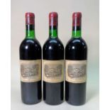 CHÂTEAU LAFITE ROTHSCHILD 1970 PAUILLAC 3 x 75clThree bottles of 1970 Château Lafite Rothschild