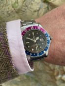 VERY RARE GENTS' ROLEX OYSTER PERPETUAL GMT-MASTER STAINLESS STEEL BRACELET WRISTWATCH, ref.1675,