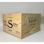 CHAMPAGNE SALON LE MESNIL 1996 OWC 6 x 75clRare six bottle case of 1996 Salon Le Mesnil