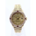 LADIES' 18CT GOLD ROLEX 'OYSTER PERPETUAL DATEJUST' AUTOMATIC BRACELET WATCH, ref. 69178, ser. no.