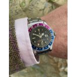 VERY RARE GENTS' ROLEX OYSTER PERPETUAL GMT-MASTER STAINLESS STEEL BRACELET WRISTWATCH, ref.1675,