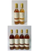 CHÂTEAU d’YQUEM 1990 4 x 75cl 2 x 37.5clFour bottles and two half-bottles of Château d'Yquem 1er Cru