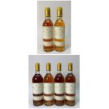 CHÂTEAU d’YQUEM 1990 4 x 75cl 2 x 37.5clFour bottles and two half-bottles of Château d'Yquem 1er Cru