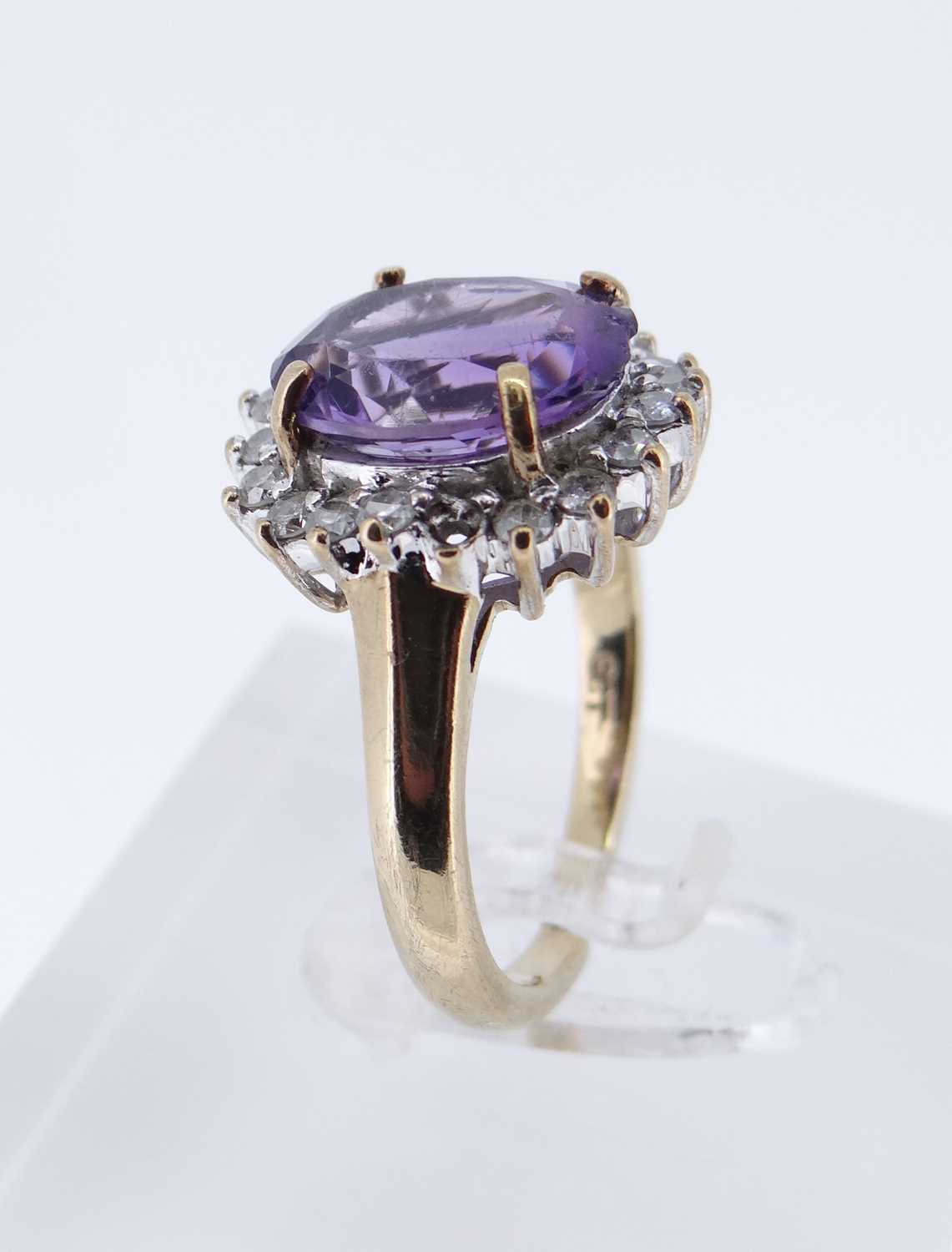 TWO GOLD RINGS comprising 18ct gold three stone diamond 'gypsy' set ring (size L), 2.7gms, - Image 3 of 8