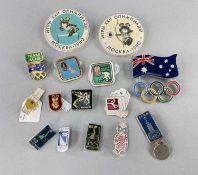 COLLECTION OLYMPIC GAMES ENAMEL PINS, mostly Mosco 1980, with 2x Australian team badges (15)