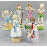 SET OF ROYAL WORCESTER 'DAYS OF THE WEEK' FIGURES OF CHILDREN, including Monday's child if full of