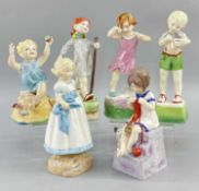 SET OF ROYAL WORCESTER 'DAYS OF THE WEEK' FIGURES OF CHILDREN, including Monday's child if full of