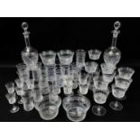 LARGE SUITE OF PALL MALL LADY HAMILTON PATTERN GLASSWARE, cut and etched, including glasses for