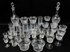 LARGE SUITE OF PALL MALL LADY HAMILTON PATTERN GLASSWARE, cut and etched, including glasses for