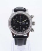 ORIS STAINLESS STEEL CHRONOGRAPH WRISTWATCH, ref. 7480, 25J cal.674 automatic movement, black dial