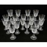 SUITE WATERFORD CRYSTAL 'KENMARE' PATTERN WINE GLASSES, 9x red wine, 11x white wine (20) Comments: