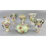 ASSORTED SPODE FLORAL ENCRUSTED BONE CHINA, comprising '4649' trumpet vase, 5.4cms high, '4659'