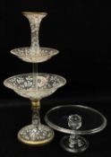 ANTIQUE GLASS, comprising 18th Century Georgian tazza with baluster column with tear, on folded