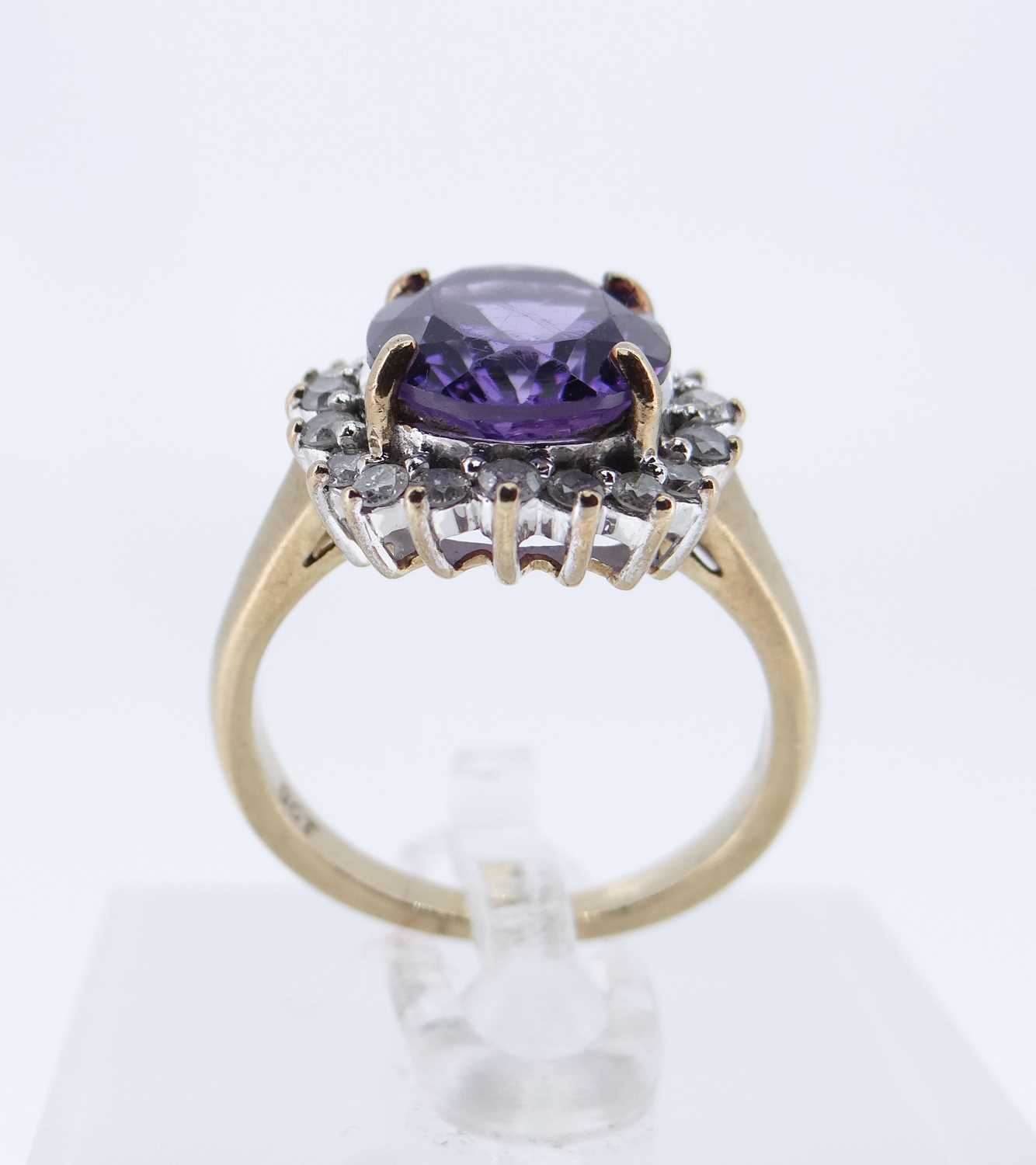 TWO GOLD RINGS comprising 18ct gold three stone diamond 'gypsy' set ring (size L), 2.7gms, - Image 4 of 8