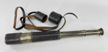 W.WATSON & SONS LTD. TELESCOPE, three draw model "Argus" with dark leather casings and sling , No.