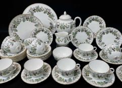 ROYAL WORCESTER 'LAVINIA' PATTERN BONE CHINA TEA SERVICE FOR TWELVE PLACE SETTINGS, including