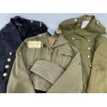 ASSORTED VINTAGE MILITARY & CIVILIAN UNIFORMS, including khaki Royal Engineers corporal's jacket and