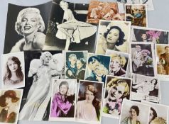 HOLLYWOOD MOVIE MEMORABILIA, including photographs and vintage hand tinted photographic postcards of